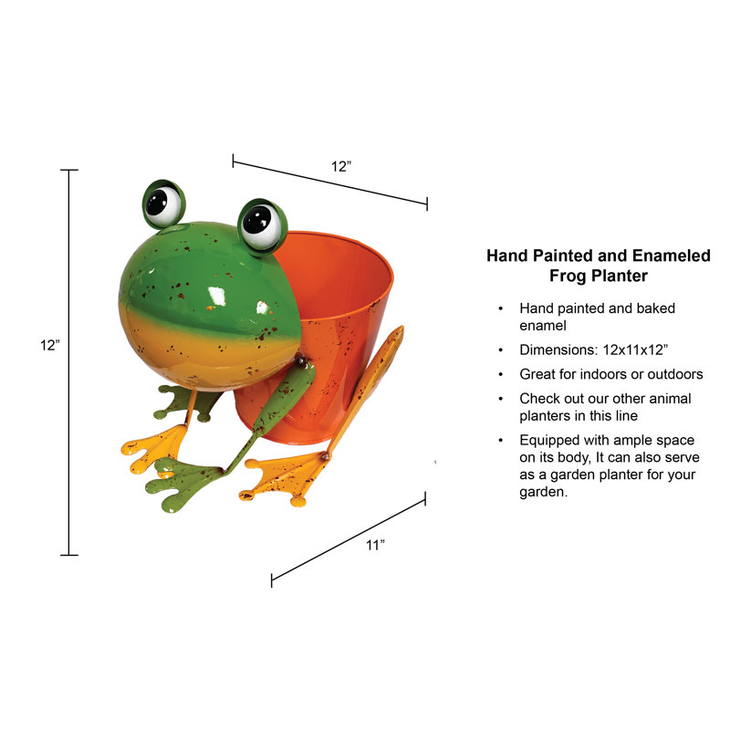 Pot de fleurs en forme de grenouille en métal Cyren