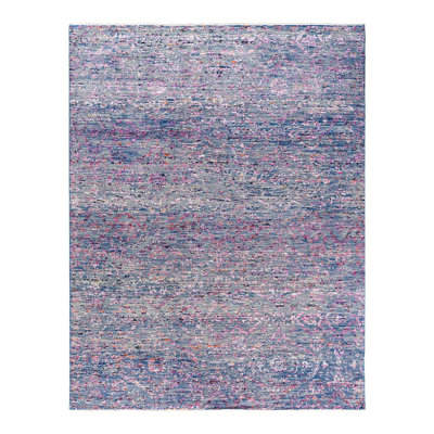 One-of-a-Kind Rectangle 7'10" X 9'10" New Age Area Rug Purple/Blue/Ivory