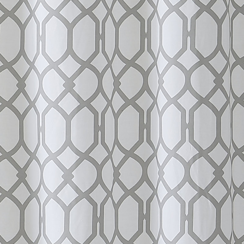 Shoreline Cotton Geometric Single Shower Curtain, Gray
