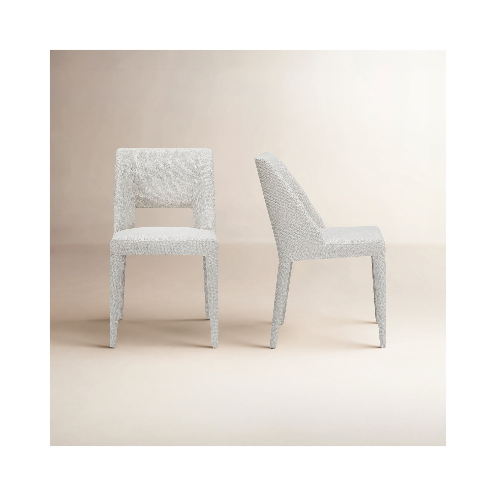 Macon Dining Chair Light Brown-Set of Two, Beige
