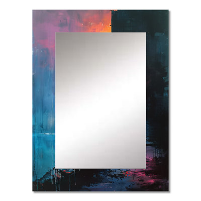 Black pink Stronghold Fortress of dragon I - Fortresses Large Wall Mirror, Industrial Unique Mirror, Printed Metal Art