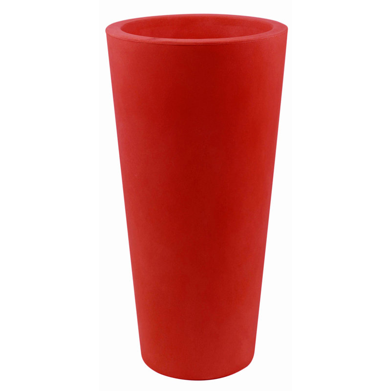 Cono High Resin Cone Pot Planter, 39.25" H x 13.75" W x 13.75" D, Anthracite