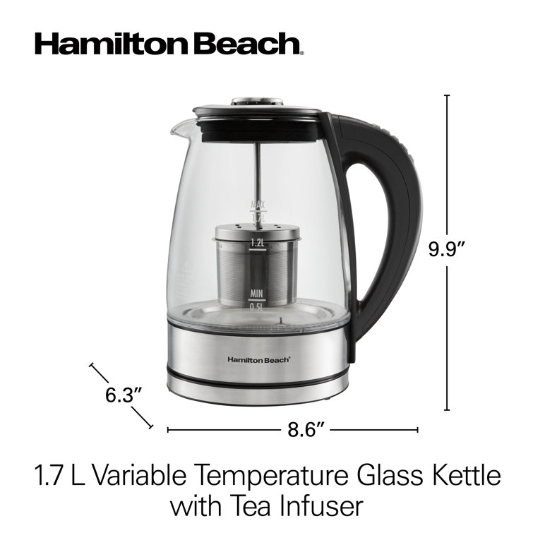 Hamilton Beach 1.7 Liter Glass Kettle Variable Temperature