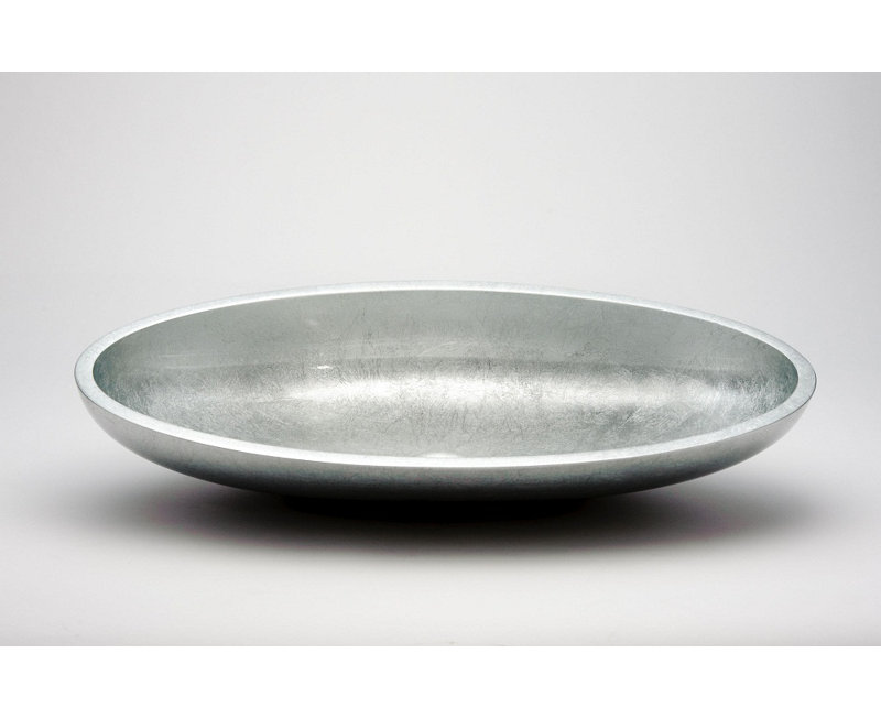 Vetro Freddo 25.6'' L Bathroom Sink, Silver Leaf