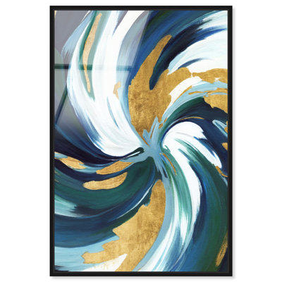 Décoration murale encadrée Emerald Tide I - Ira Colmeva par Art Remedy, cadre noir, 20 x 30