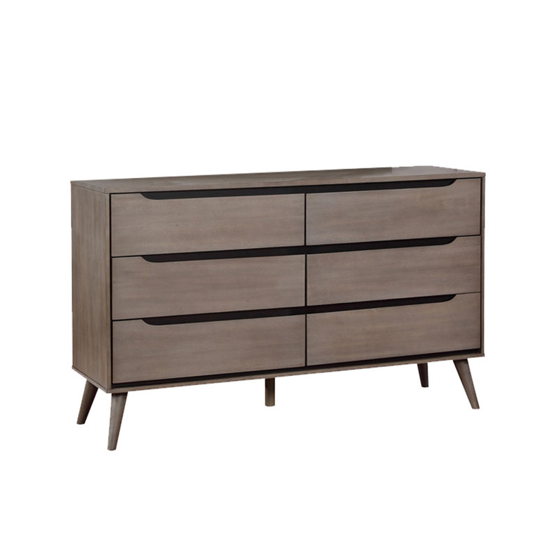 Surya 58'' W 6 - Drawer Dresser, Gray