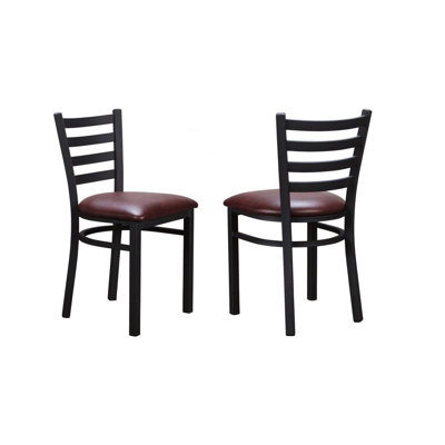 Chaise en métal avec dossier échelle en simili cuir gensingh