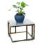 Support pour plante 14,5 po avec marbre granit et métal noir / or - Ornement polyvalent avec construction stable