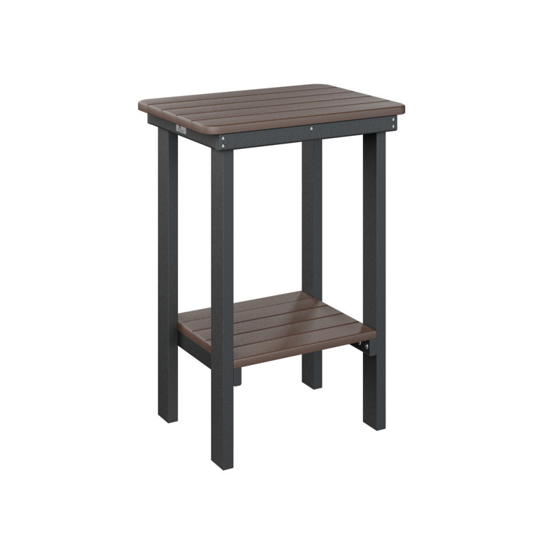 Berlin Gardens Rectangular End Counter Table, Chocolate Brown, Black