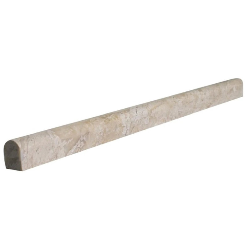 Carreau de doublure de crayon en marbre poli 0,75 po x 12 po Crema Marfil