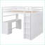 Bois de pin pleine grandeur & amp; Armoire lit en MDF avec tiroirs et bureau blanc-1104396638-1104396635