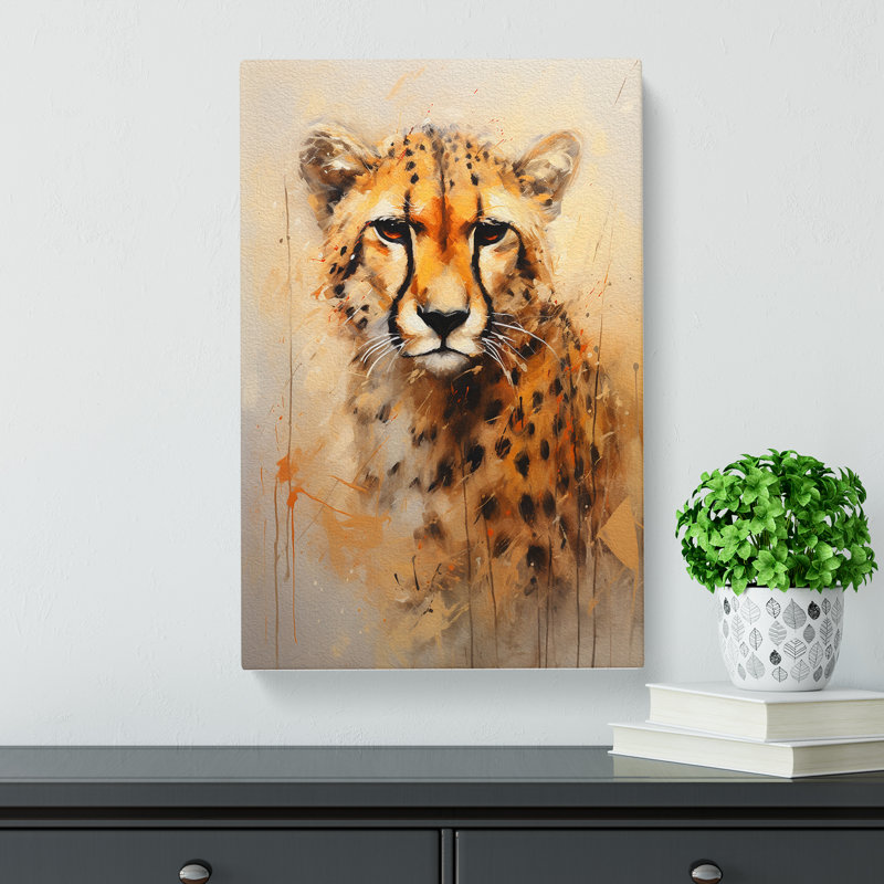 Cheetah Contemporary - Wrapped Canvas Print, 50cm H x 35cm W x 3cm D