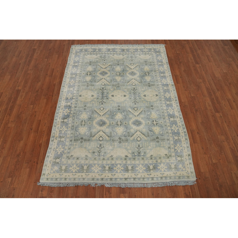 Tapis oriental géométrique Oushak 6 x 8