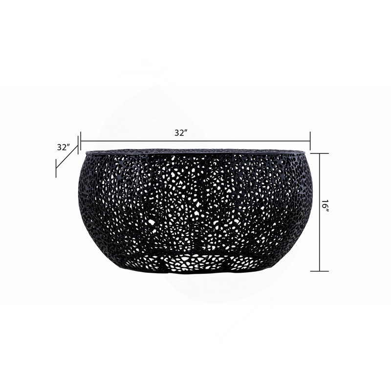 Table basse ronde noire