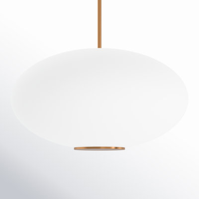 Illusion Dimmable LED Pendant With Oval Shaped Glass Shade, Adjustable Color Temperature