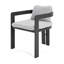 Chaise de patio d'extérieur en aluminium Pula, ensemble de 2, finition noire avec coussin gris