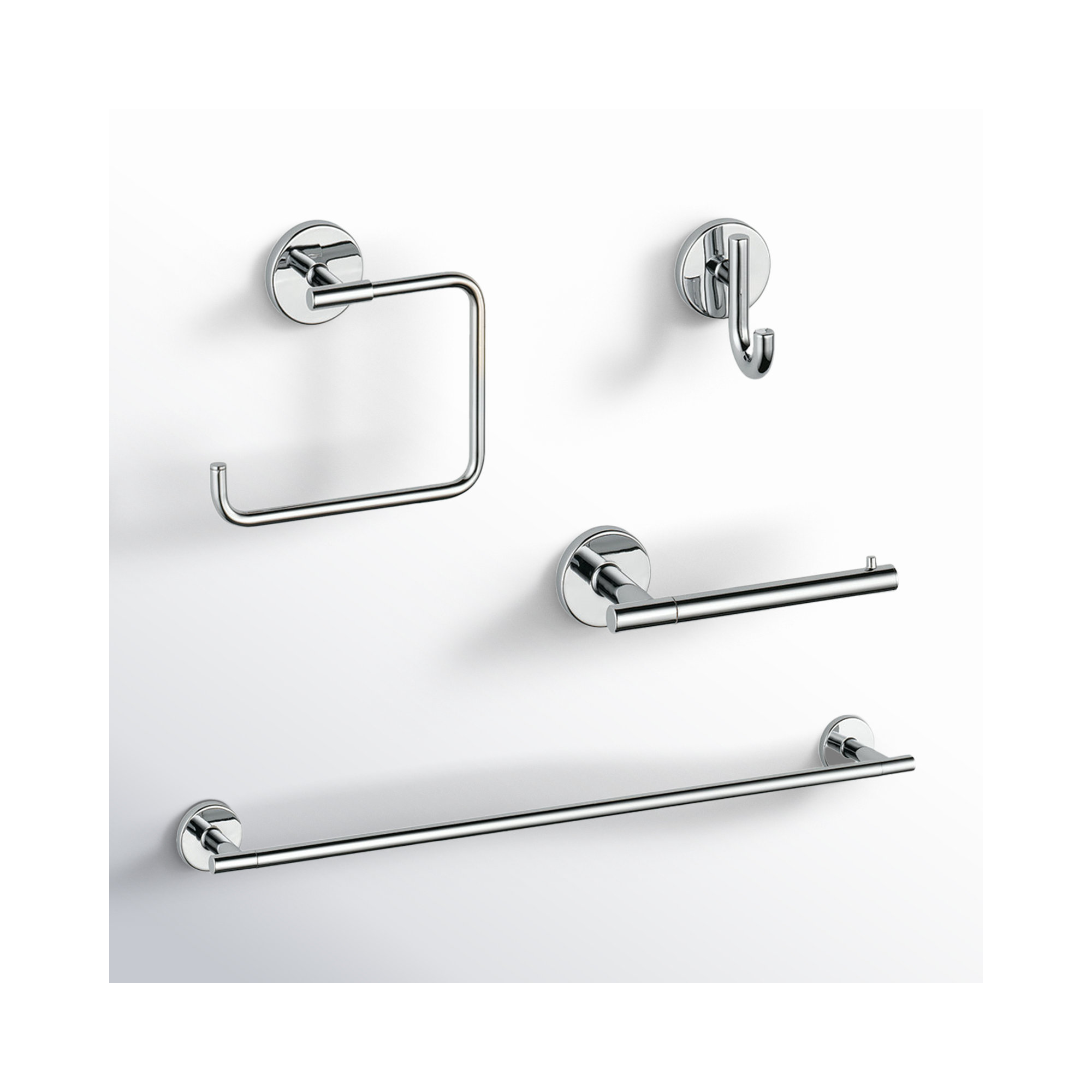 Trinsic Delta 4 Piece Bathroom Hardware Set, Chrome