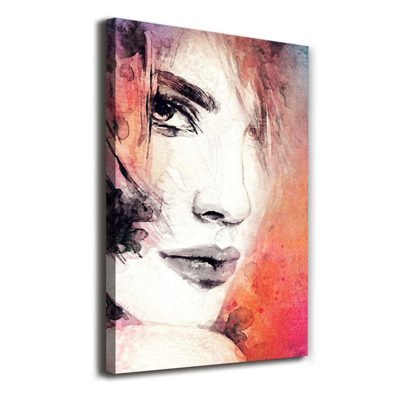 Abstraction Of A Woman - Wrapped Canvas Print