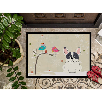 Tapis d'extérieur Ciaris Christmas Presents Entre amis Bouledogue français Piebald