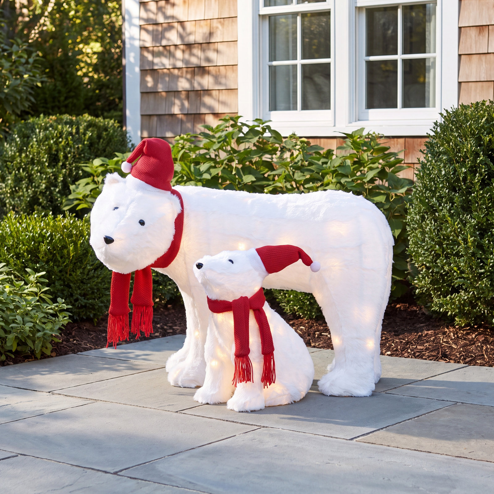 2-Piece Polar Bear Lighted Display Set