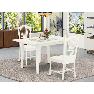 Rectangular Solid Wood Top With Butterfly Leaf Dining Table Set