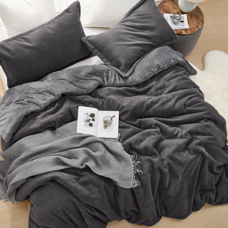 You Feel Me - Coma Inducer Oversized Comforter Set, Édredon pour très grand lit + 2 taies décorativ, Gris