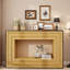 Console moderne avec structure en bois et plateau noir