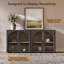 Buffet 31,42 po, armoire buffet avec porte en verre arquée et tablettes réglables-131232377