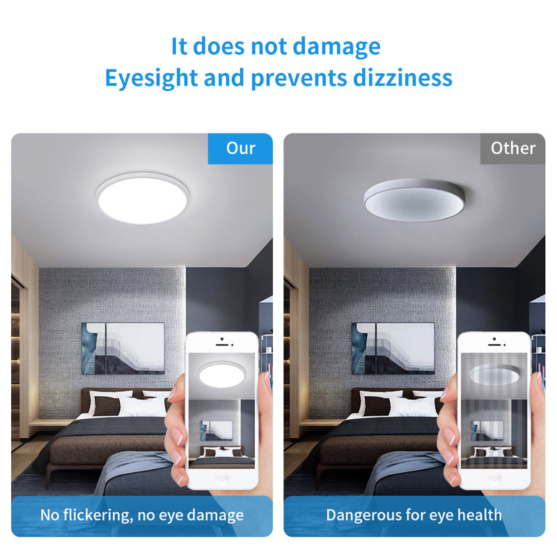 Azhani 30cm Waterproof LED Flush Mount Ceiling Light, White