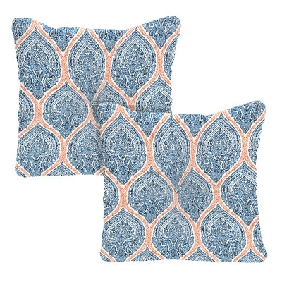 24" x 24" Tufted Outdoor Chair Back Cushion with Button (Set of 2) by Bungalow Rose