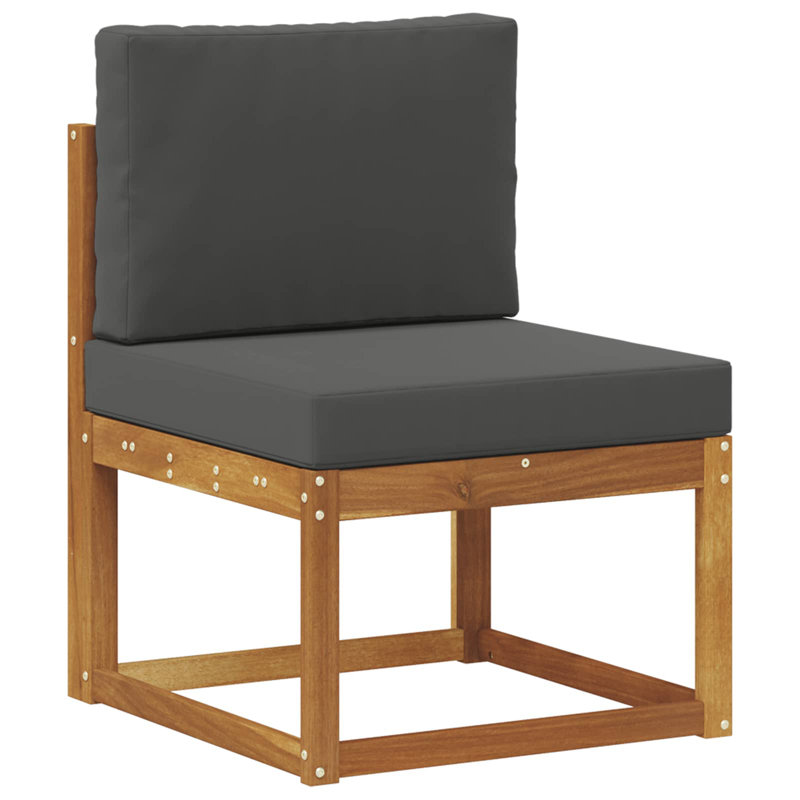vidaXL Outdoor Middle Sofa Solid Acacia Wood Natural