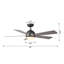 Ventilateur de plafond standard à DEL à 5 pales 52 po avec télécommande et ensemble d'éclairage inclus Brandson-29547981