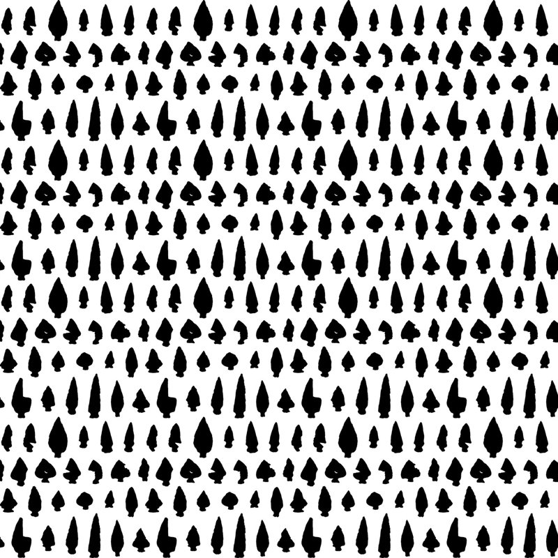 Wallpaper Double Roll, Black on White, Non-Woven
