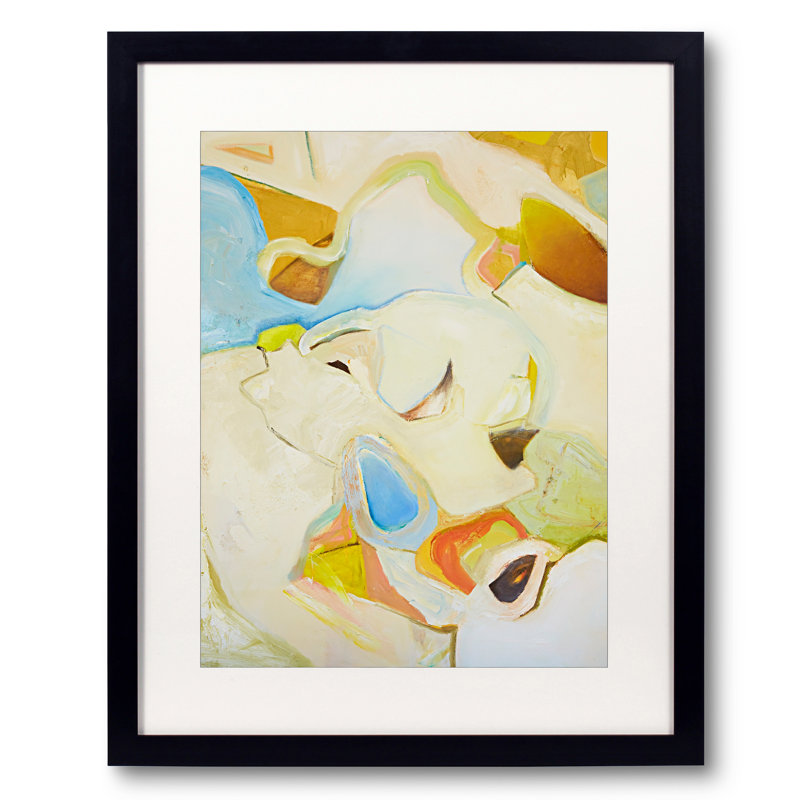 345 «Floating in Space» par Anne B. Schwartz - peinture encadrée, H 21,25 po x l 17,25 po