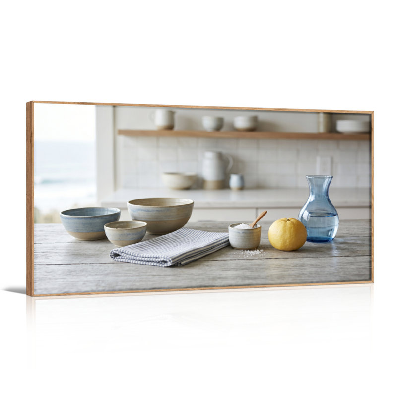 Ensemble de 1 tableau sur toile « Nature morte de cuisine », 48“W x 24”H, Natural
