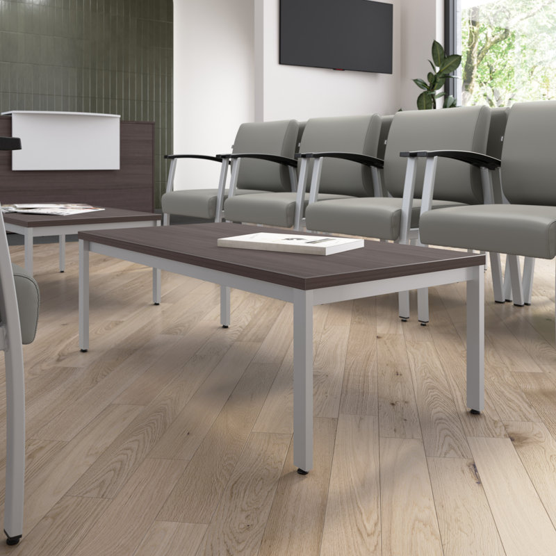 Storm Gray Rectangular Wood and Metal Coffee Table