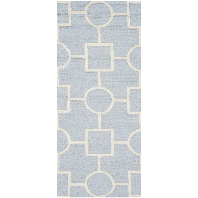 Deedgra Hand Tufted Wool Geometric Rug, Runner 2'6" x 6'