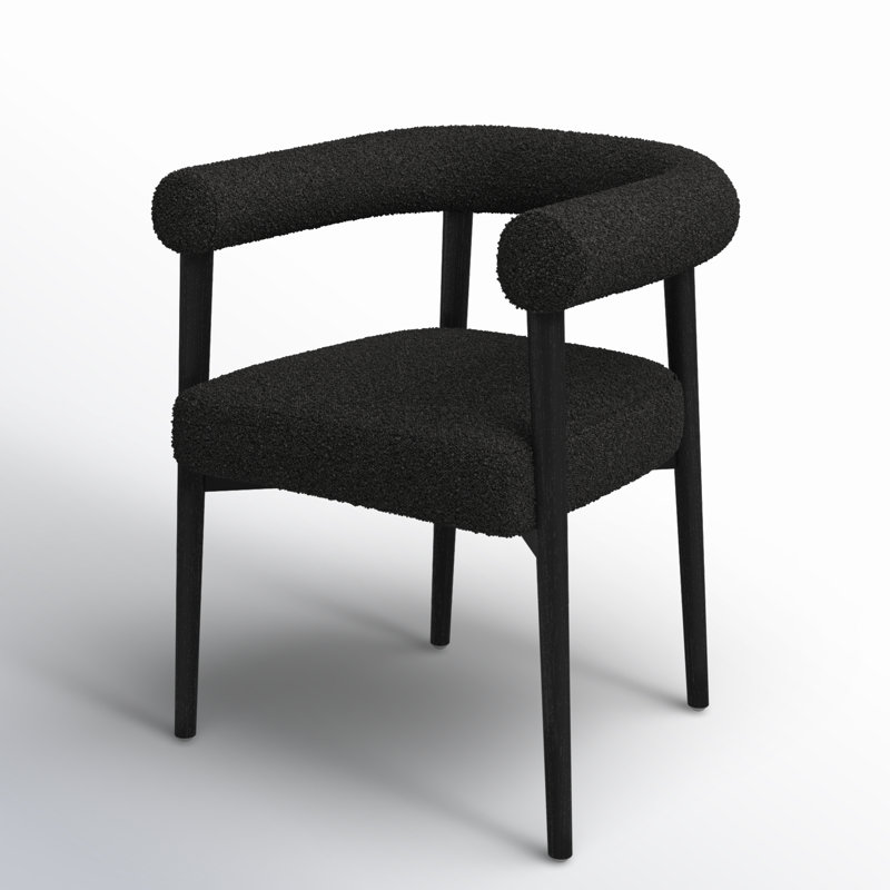 19'' H Upholstered Armchair, Black, Black