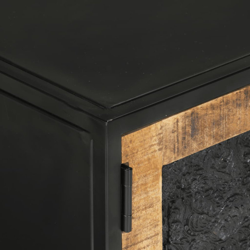 Aliviah Unfinished TV Stand for TVs up to 49", Black/Brown