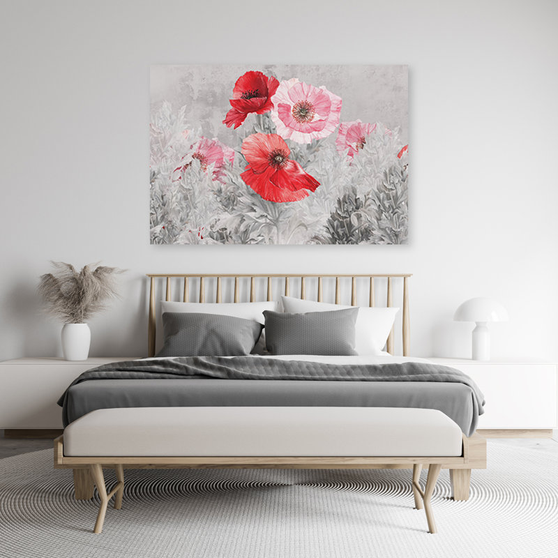 Red Poppies In A Meadow - No Frame Print on Canvas, 70cm H x 100cm W