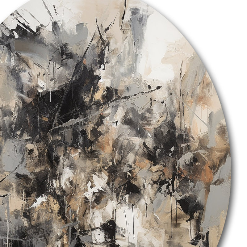 Gris intérieur noir de mondes de marbre III, H 36 po x l 36 po x P 1 po