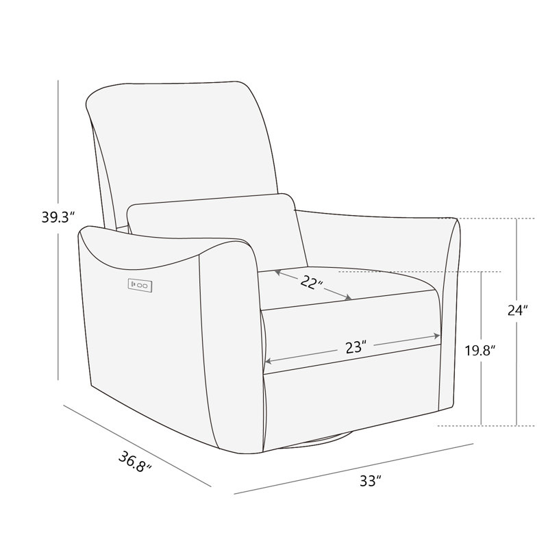 Santo Leather Swivel Power Recliner - Top Grain