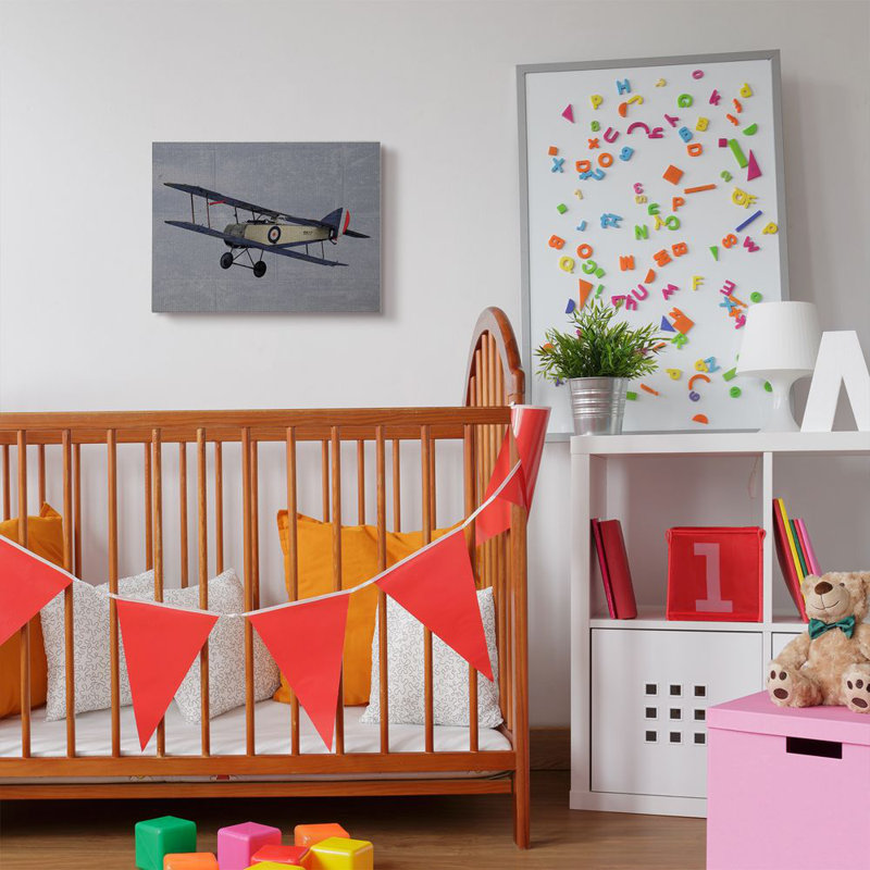 Décoration murale Lepe avion militaire pour enfants, Toile tendue, H 16 po x l 20 po