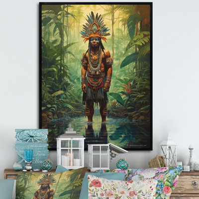 Indien, chaman dans la forêt tropicale d'Amazonie I sur toile