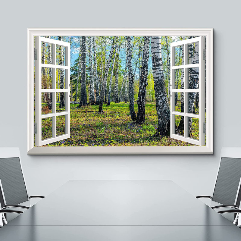 Window Scenery " Spring Forest ", 24" H x 36" W
