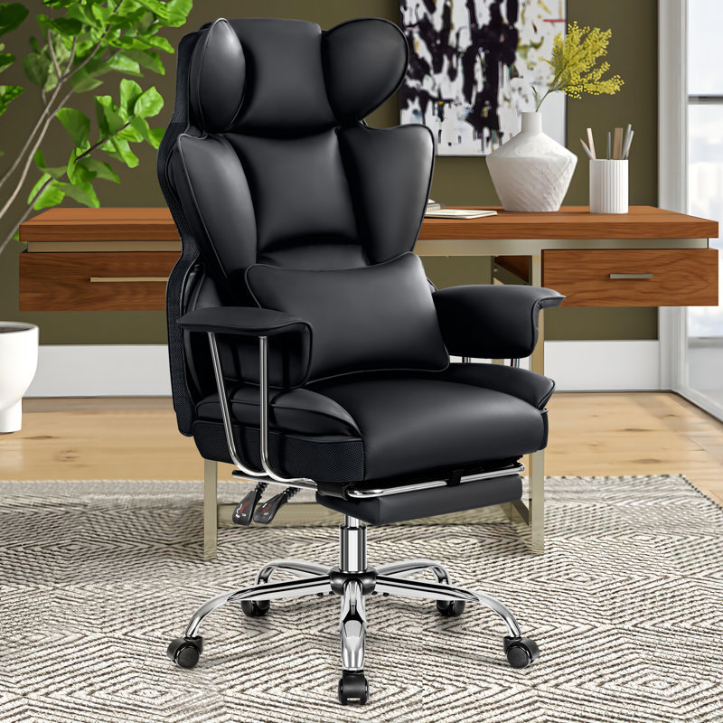 Faux Leather Executive Computer Chair, Black