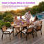 Ensemble de salle à manger 7 pièces Mobilier de patio intérieur en bois d'acacia-129231564