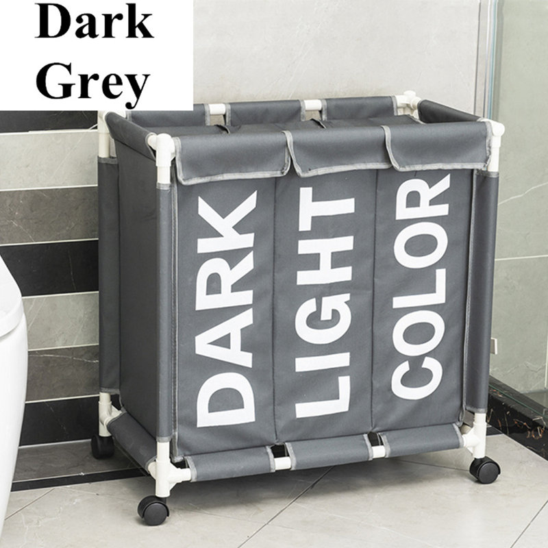 Fabric Rolling Laundry Sorter, Grey
