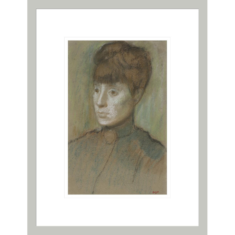 Tête de femme par Edgar Degas, H 16,75 po x l 12,82 po