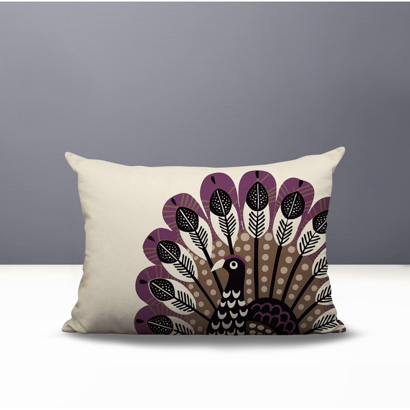 Oreiller rectangulaire réversible intérieur / extérieur Mota, Rectangle H 14 po x l 20 po, Mauve